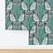 Art Deco Owls Teal Pastel Pink Aqua Saguaro Cactus Desert Southwest Custom Removable Wallpaper by Spoonflower Peel & Stick Wallpaper 2FT Wide